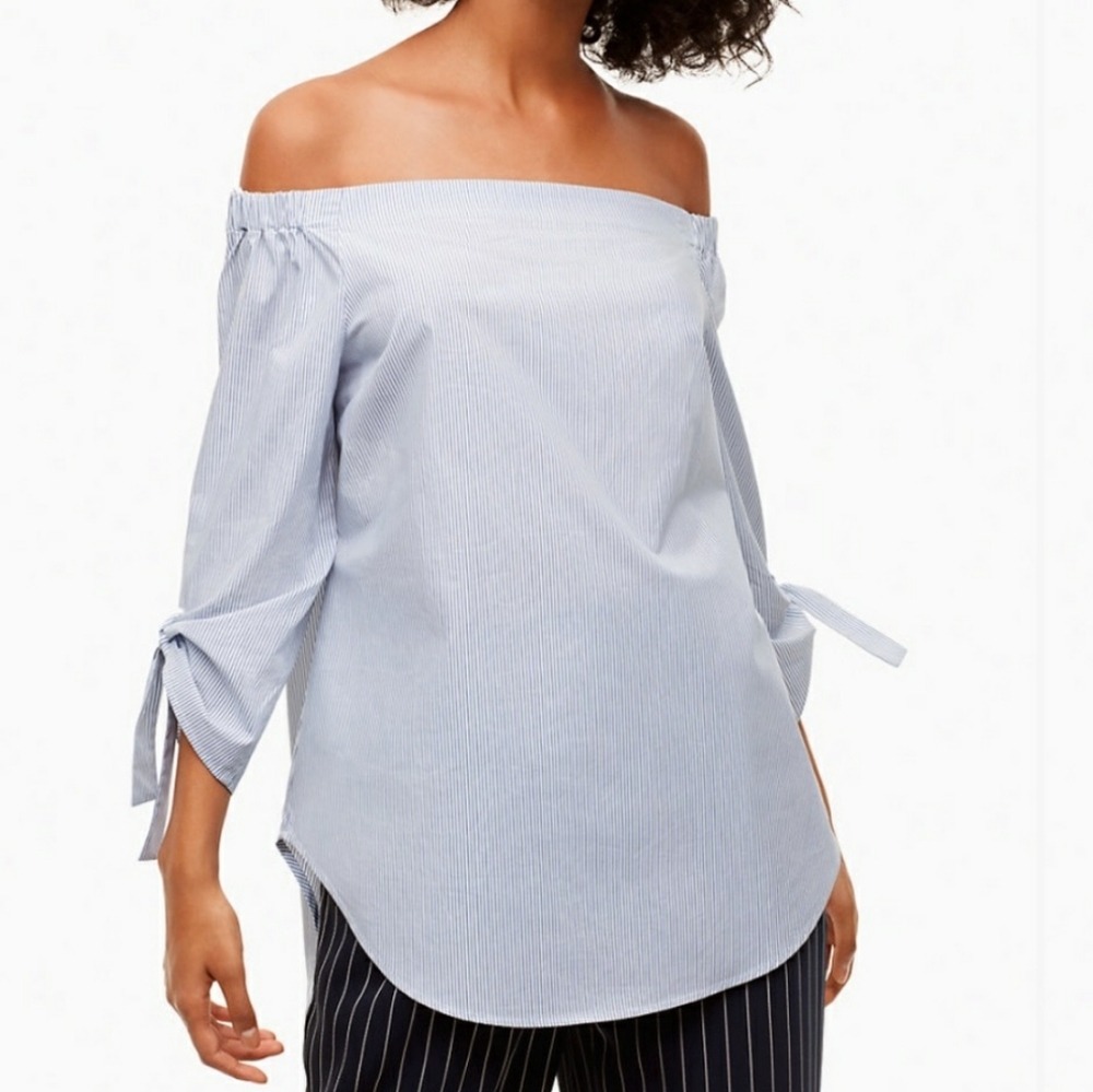 Babaton Malik Gingham Print Off Shoulder Top Size Small